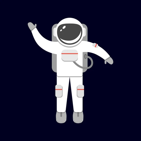 Spaceman Isolated Black Background Astronaut Outer Space Space Suit Vector — Stock Vector