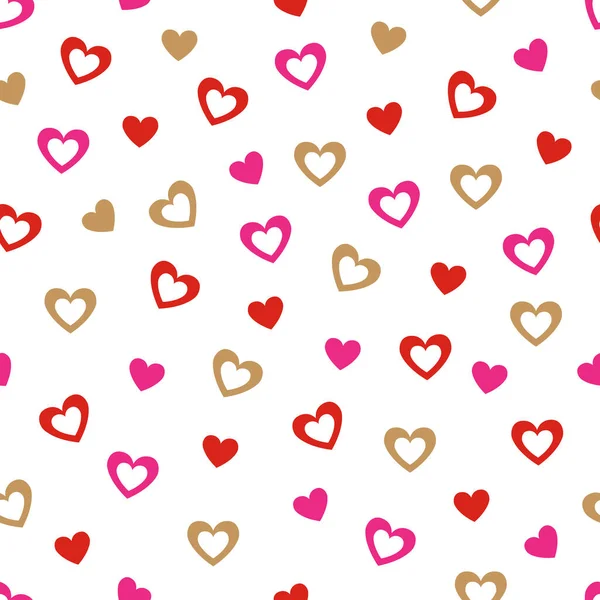 Papel Pintado Del Corazón Corazones Dibujados Mano Patrón Sin Costuras — Vector de stock