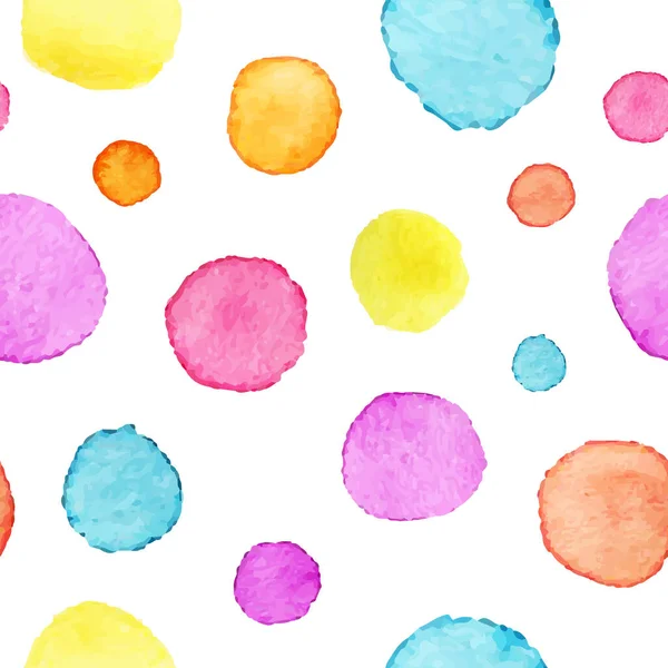 Aquarelle Motif Pois Aquarelle Fond Avec Des Cercles Illustration Vectorielle — Image vectorielle