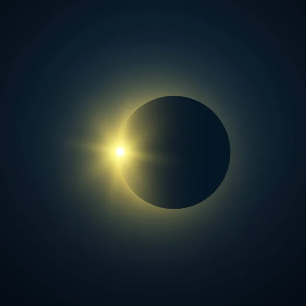 Ηλιακή Έκλειψη Ολική Έκλειψη Ηλίου Στέμμα Πλήρες Φαινόμενο Ηλιακής Έκλειψης — Διανυσματικό Αρχείο