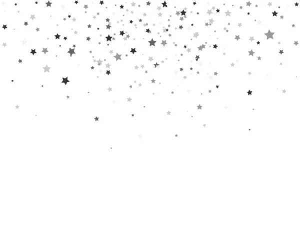 Glitter Stars Border White Background Silver Stars Explosion Glitter Elegant — Stock Vector