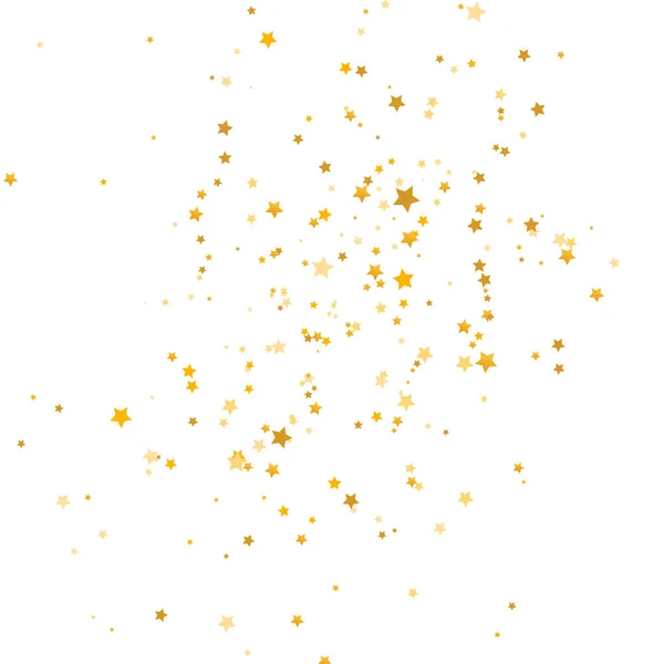 Estrellas Doradas Cayendo Sobre Fondo Blanco Brillo Estrellas Fugaces Oro — Vector de stock