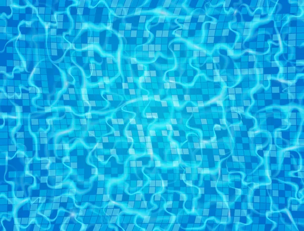 Piscina Con Ondulación Olas Mosaico Cerámica Azul Piscina Superficie Del — Archivo Imágenes Vectoriales