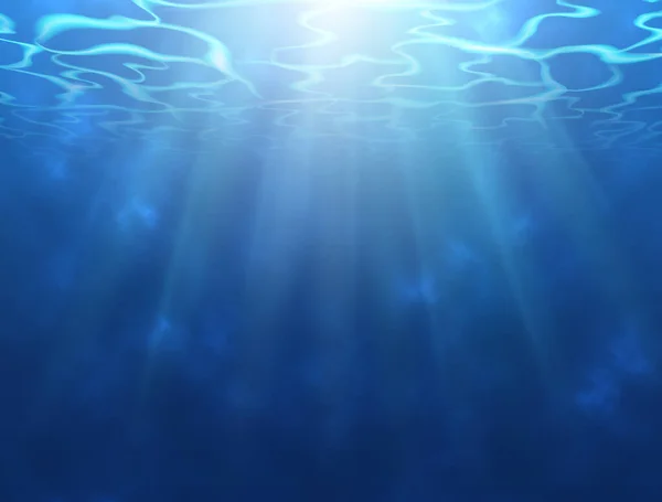 Fondo Submarino Con Rayos Sol Textura Superficie Agua Diseño Realista — Vector de stock