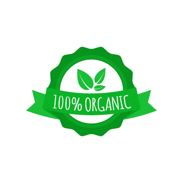 Веганський Бейдж Круглий Логотип Органічної Їжі Стрічкою Мітка Кафе Ресторанів — стоковий вектор