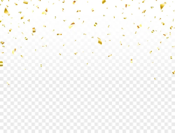 Banner Celebración Con Confeti Dorado Fondo Brillante Fiesta Glitter Confeti — Vector de stock