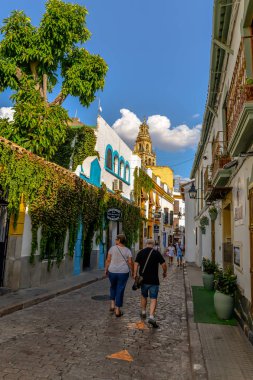 Cordoba / Cordoba - İspanya eski şehir alanı üzerinden yürüyüş İspanya 08/20/18 - turist