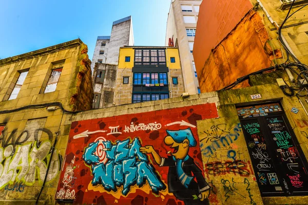 Renkli duvarlar Vigo - Galiçya, İspanya