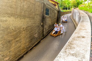 Funchal/Maderia - Portekiz 10/13/18 - turistik cazibe sepet binmek Maderia - Portekiz
