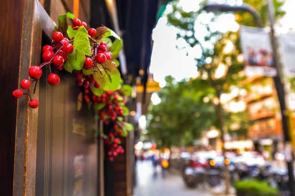 Red berry Barcelona bir duvarda asılı süslemeleri