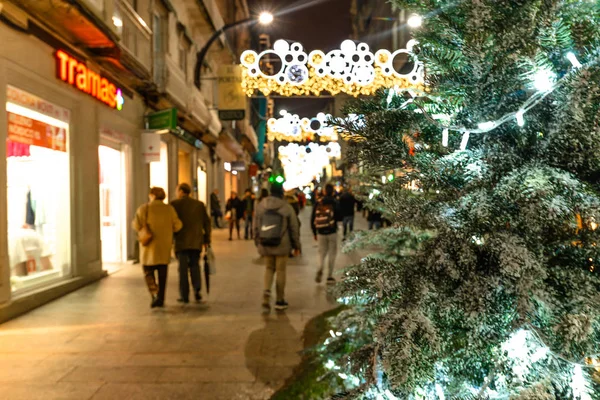 Luz Gente Navidad Vigo Galicia España — Foto de Stock