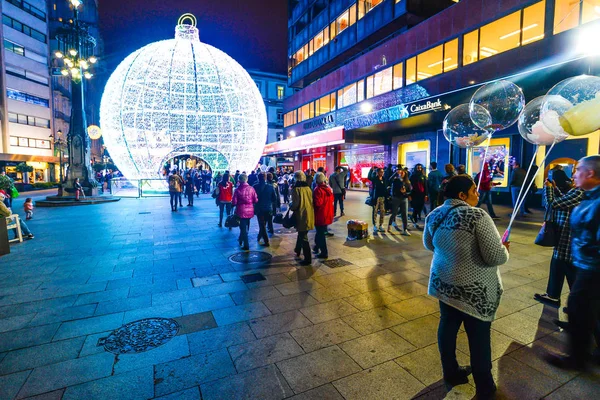 Luz Gente Navidad Vigo Galicia España — Foto de Stock