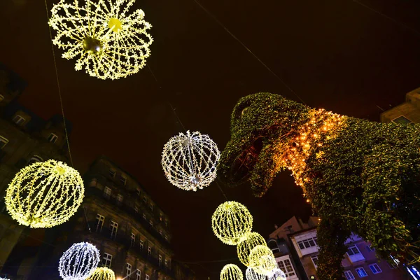 Christmas Light People Vigo Galicia Spain — Stock Photo, Image