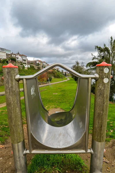 Parque Infantil Junto Río Tui Galicia España — Foto de Stock