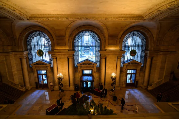 Biblioteca Icônica Nova York Eua — Fotografia de Stock