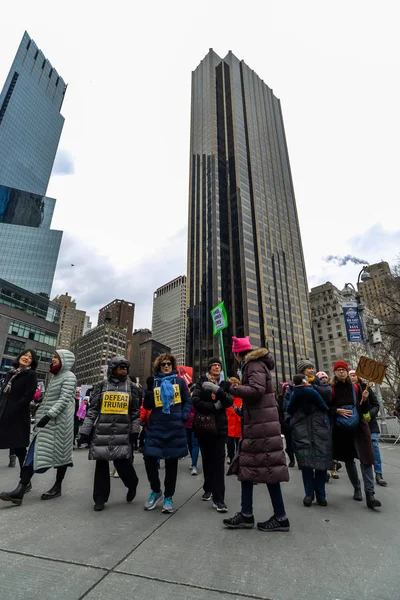 2019 Mart New York Abd Katılımcılar Kadın Işaret — Stok fotoğraf