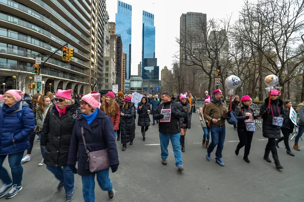 Нью Йорк Сша Учасників Знаки Жіночої Березня 2019 — стокове фото