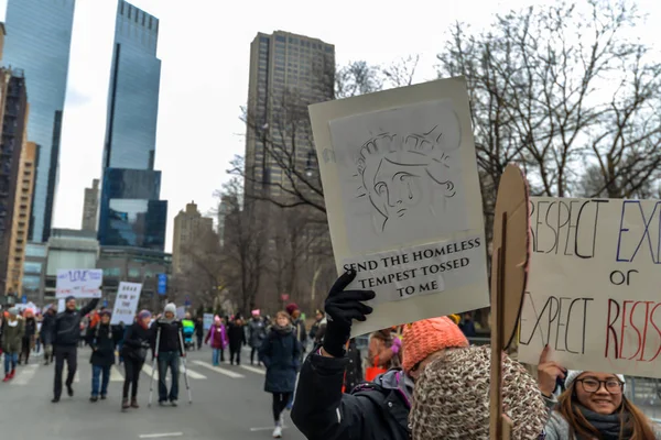 New York Usa Účastníků Známky Žen Březen 2019 — Stock fotografie