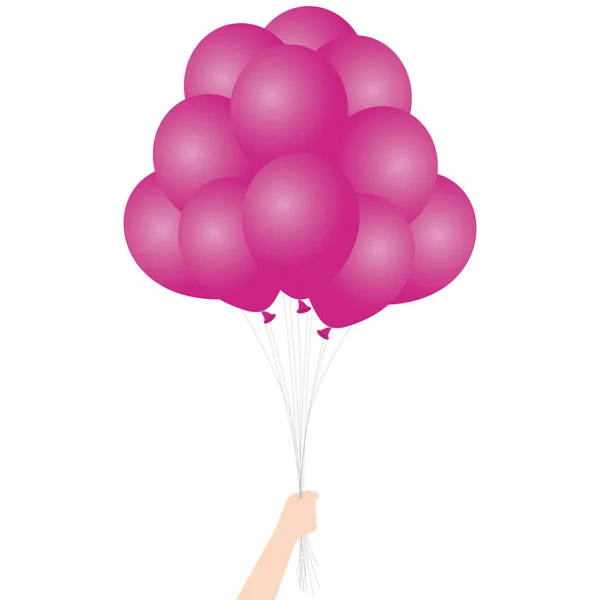 Vektor Party Luftballons Der Hand — Stockvektor