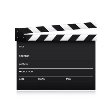 Beyaz arkaplanda izole edilmiş gerçekçi açık film kanadı