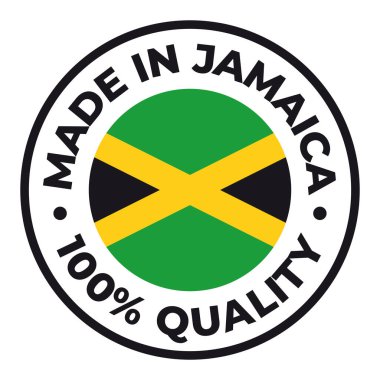 Vektör çemberi sembolü. Jamaika 'da bayraklı mesaj. Beyaz arkaplanda izole.