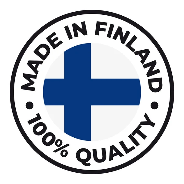 Símbolo Círculo Vetorial Texto Feito Finlândia Com Bandeira Isolado Sobre —  Vetores de Stock