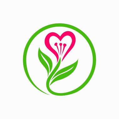 Çiçek simgesi logo şablonu