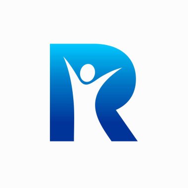 R harfi Özgürlük insanları logosu