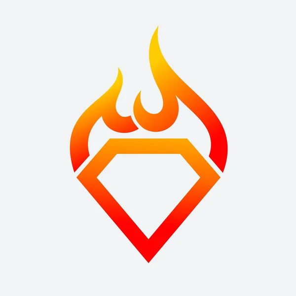 Logotipo Vetorial Diamond Fire —  Vetores de Stock