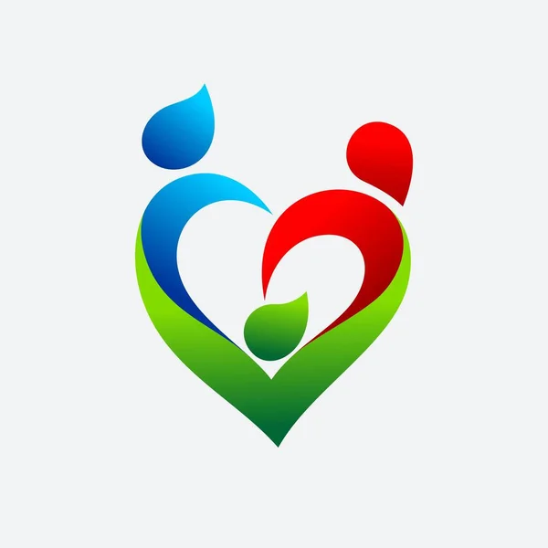 Kärlek Familj Vektor Logotyp — Stock vektor