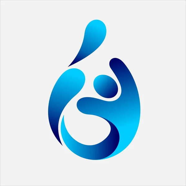 Wasser Formt Menschen Logo — Stockvektor