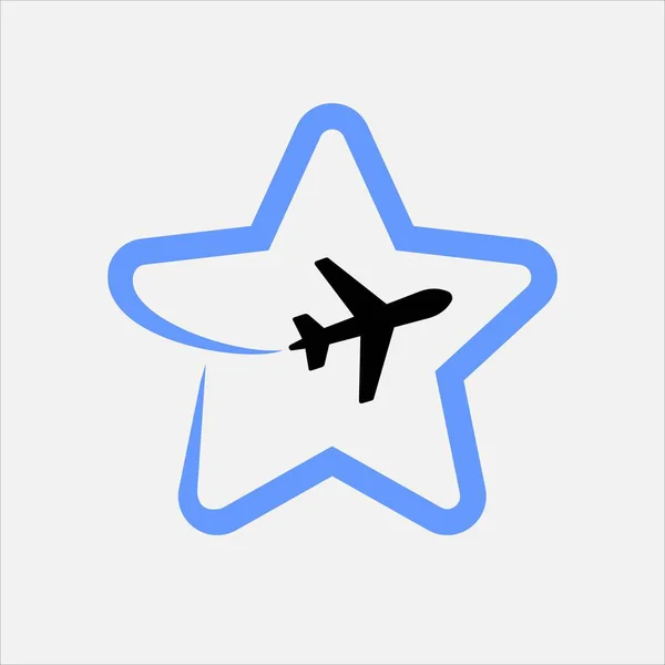 Airplane Formed Star Logo — Stock Vector