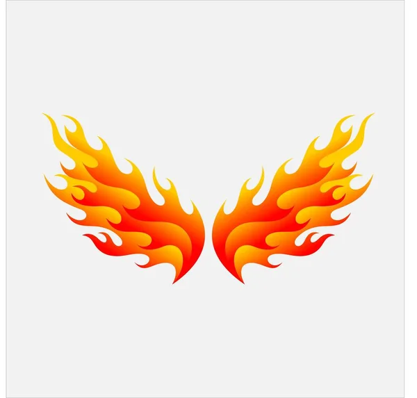 Fire Wings Logo Design — Stock Vector