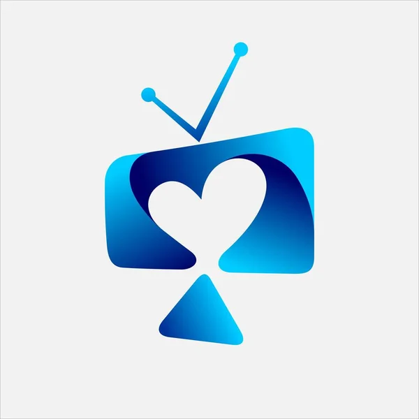 Televisione Lovers Logo Design — Vettoriale Stock