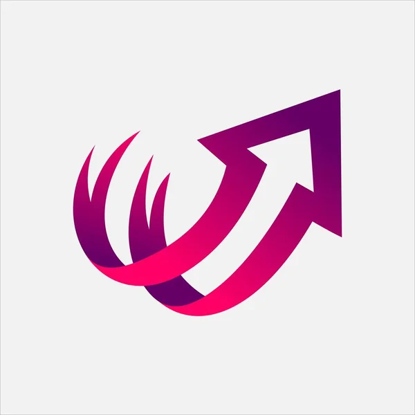Arrow Ribbon Logo Ontwerp — Stockvector