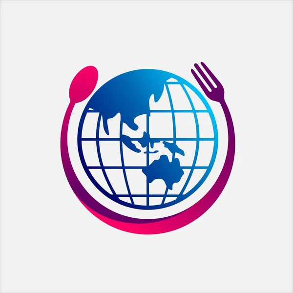 Logo Ontwerp Van Voedselwereld — Stockvector
