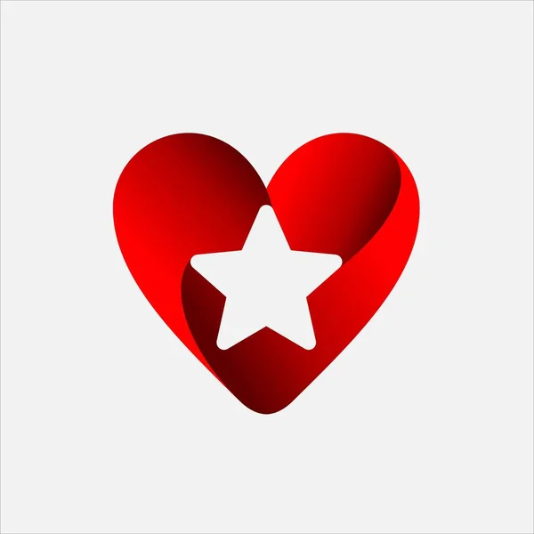 Design Logotipo Estrela Amor — Vetor de Stock