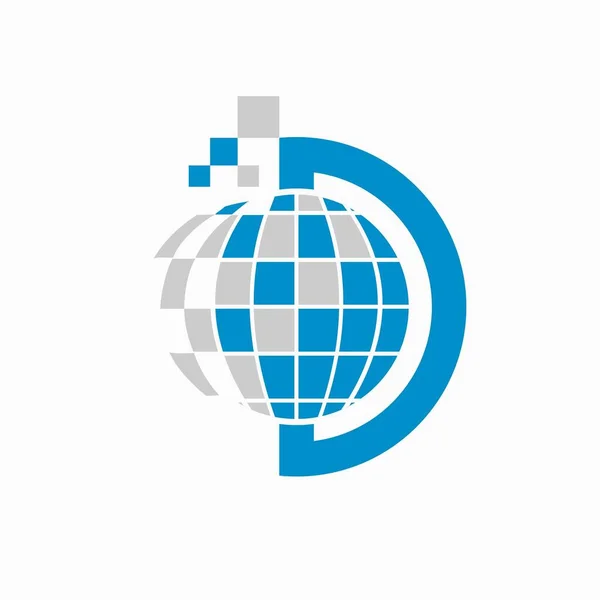 Globe Technology Design Logotipos —  Vetores de Stock