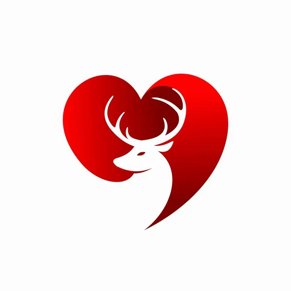 Deer Animal Lovers Logo — Vetor de Stock