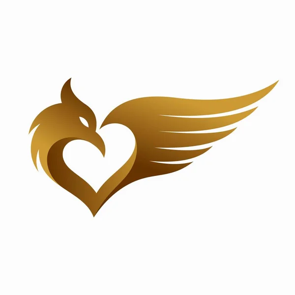 Mall För Fenix Logotyp Guld — Stock vektor
