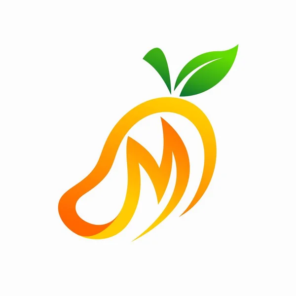 Mango Forma Letra Logo — Vector de stock