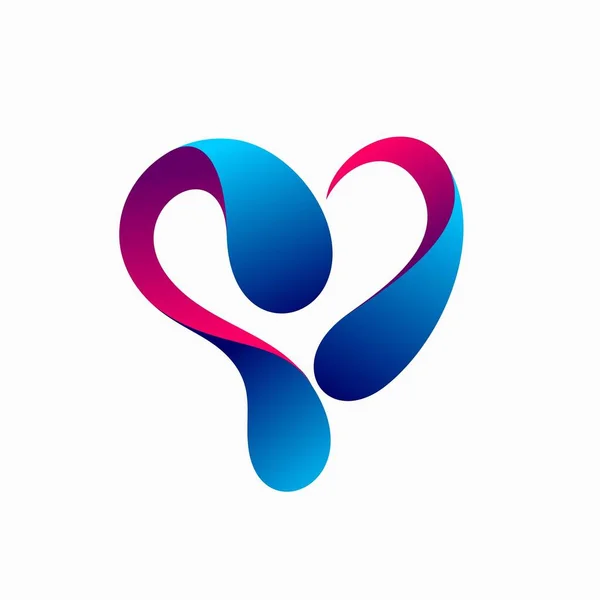 Logo Gouttelettes Eau Forme Concept Coeur — Image vectorielle