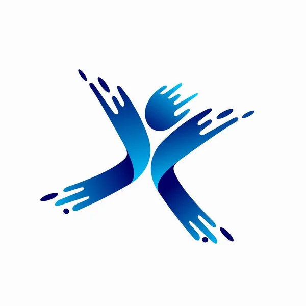 Des Éclaboussures Eau Forment Logo Humain — Image vectorielle