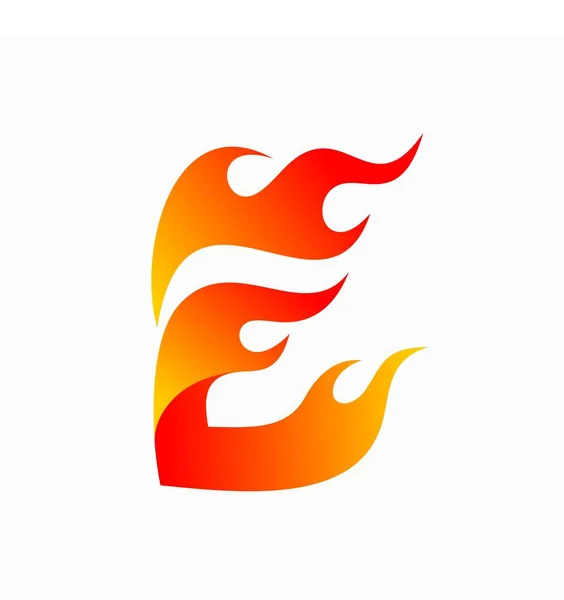 Letra Logotipo Que Forma Fuego — Vector de stock