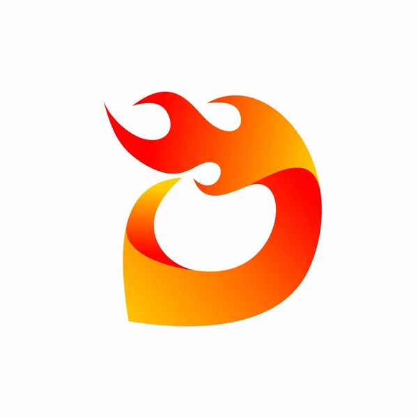 Carta Logotipo Que Forma Fogo — Vetor de Stock