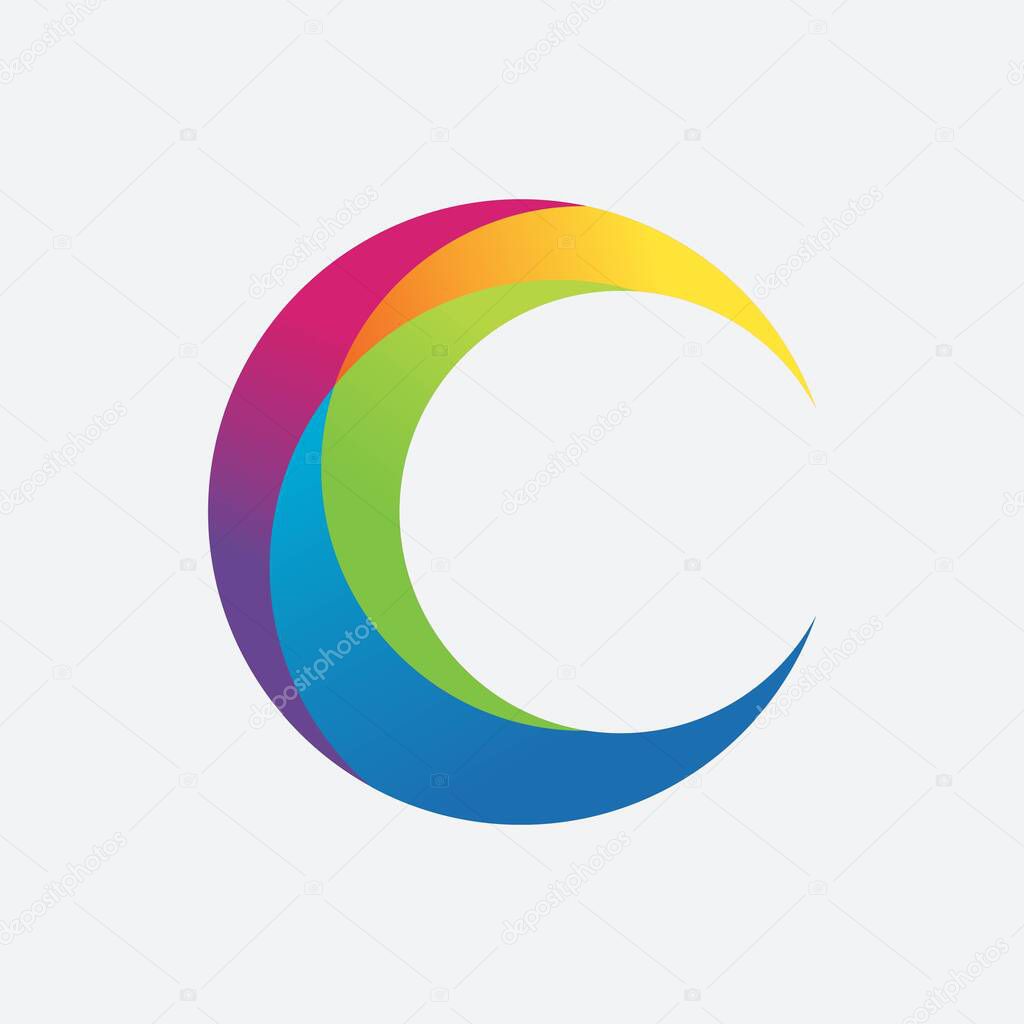 Rainbow Moon icon logo