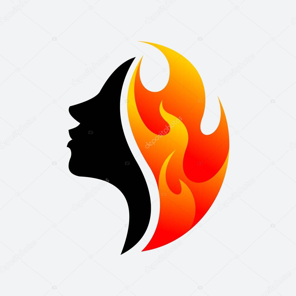 Women and Fire vector logo