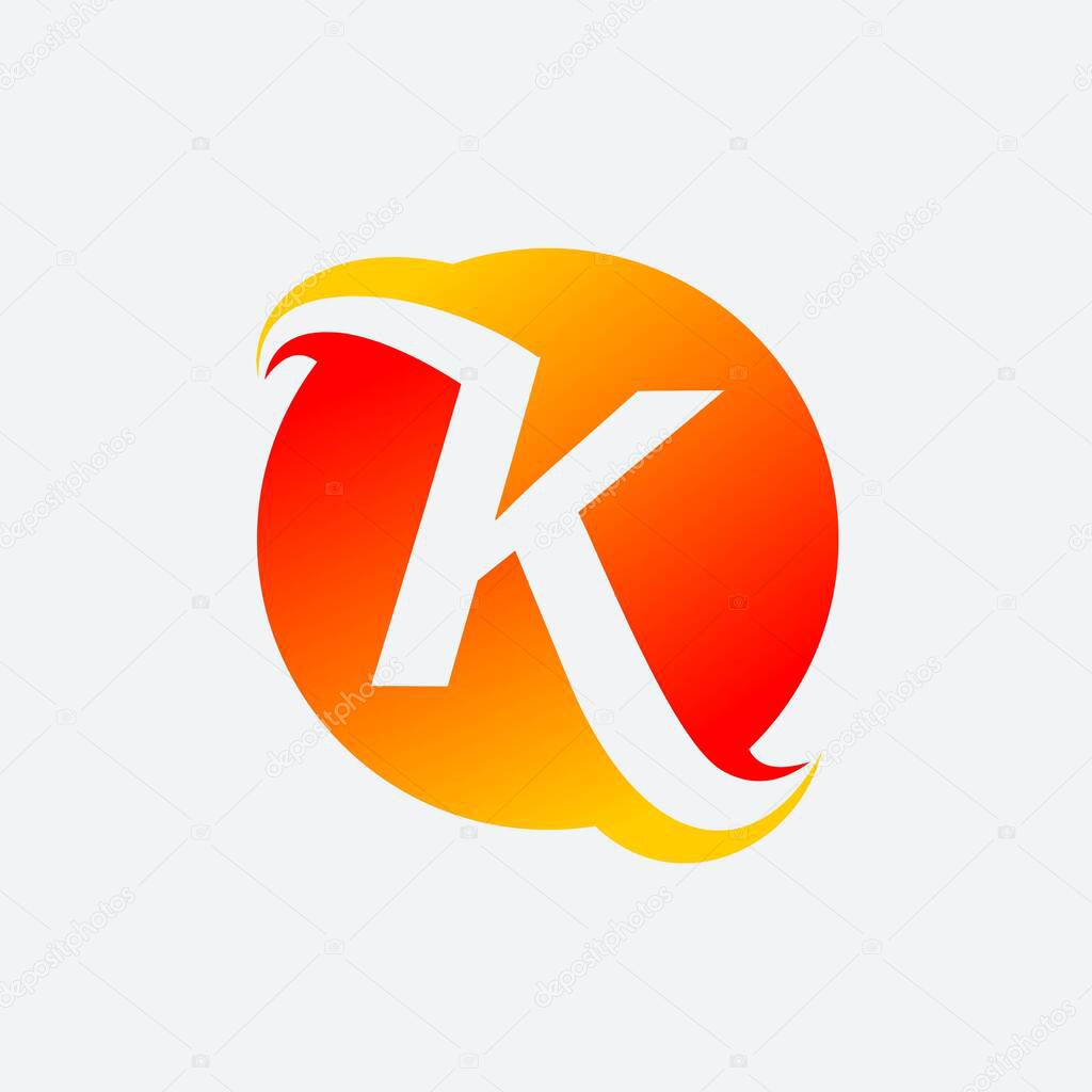 Fire Letter K logo