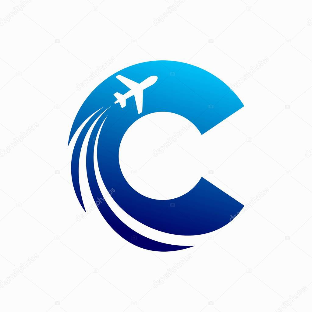 Airplane Letter C logo