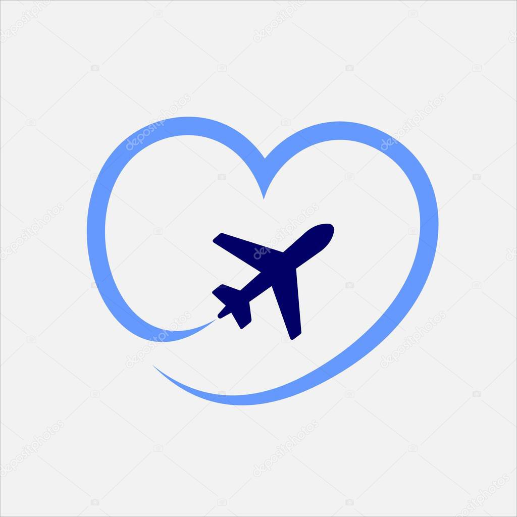 Airplane formed Love logo